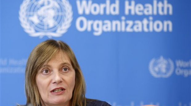 Marie-Paule Kieny, Assistant Director General of the World Health Organization,WHO, informs the media following a panel of medical ethicists to explore experimental treatment in the Ebola outbreak, at the headquarters of the WHO in Geneva, Switzerland, Tuesday, Aug. 12, 2014. (AP Photo/Keystone, Salvatore Di Nolfi)