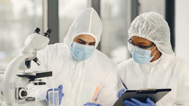 Clinical Trials Doctors in Lab Working on Cancer