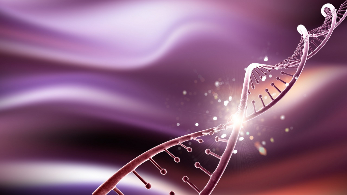 3D render of a medical background with abstract DNA strand