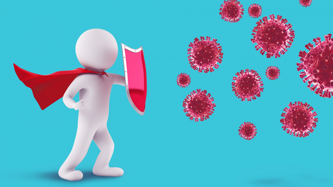 Defend against viral diseases with an adequate defensive system. 3D Rendering