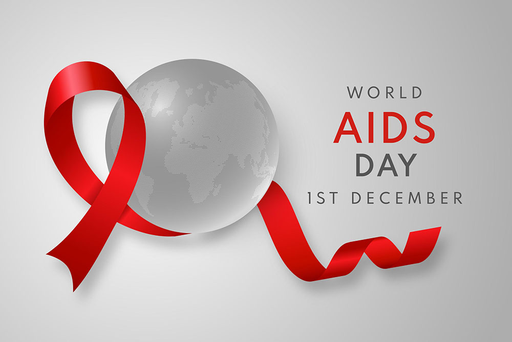 Worlds Aids Day December 1st Ribbon Banner