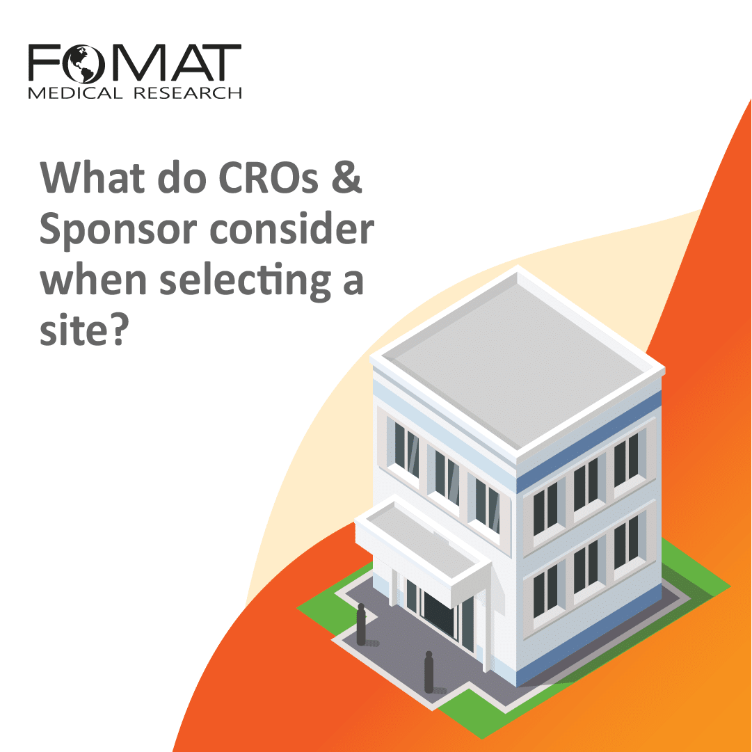What do CROs and Sponsor consider when selecting a site?