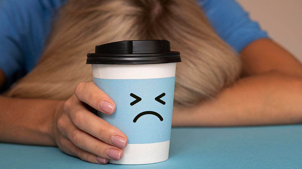 Coffee Cup Sad Face Illustration Affects Caffeine Has