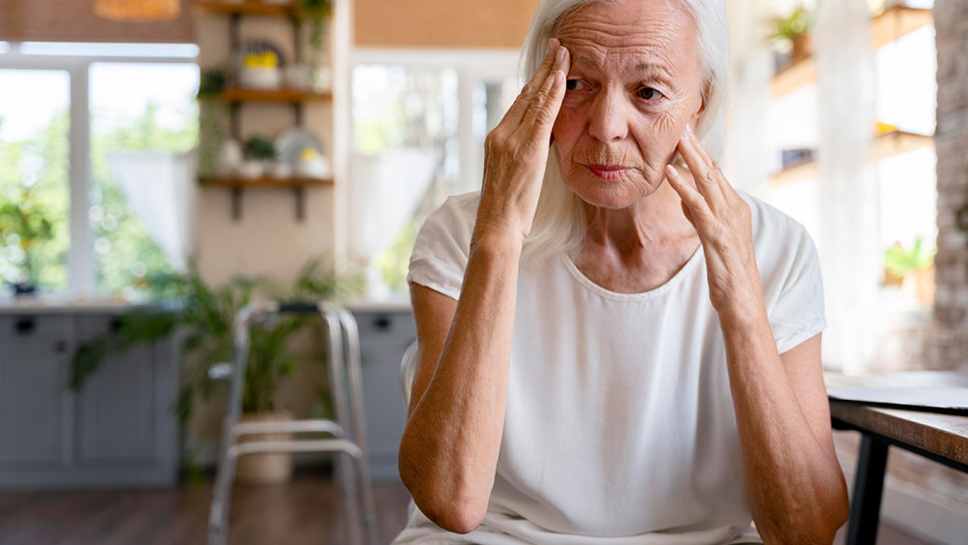 Alzheimer's Image of Old Woman Suffers from Disease