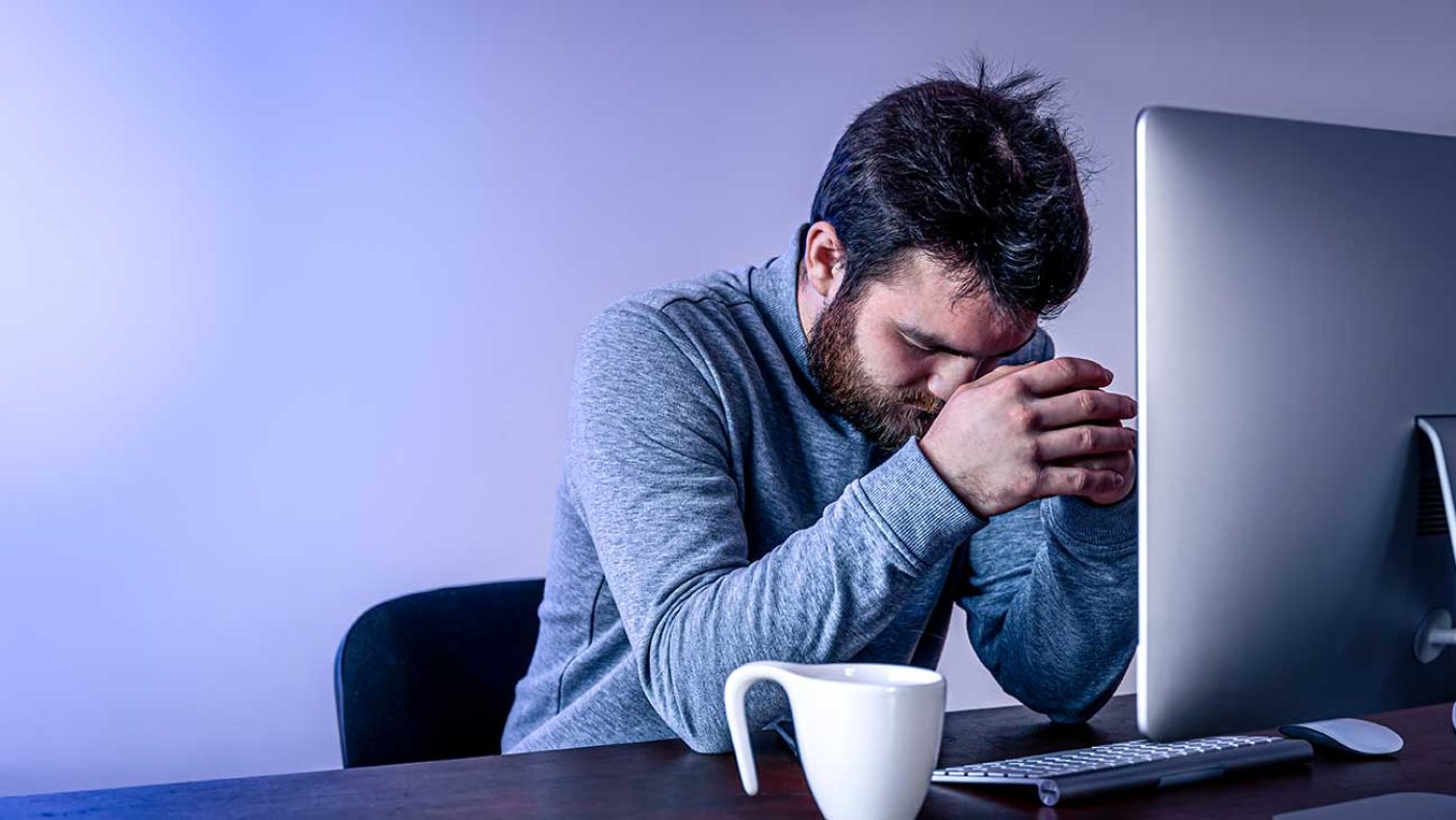 Anxiety Setsin After Coffee Photo of Man at Computer