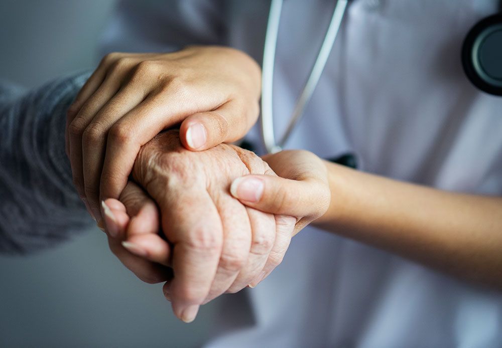 Alzheimer's Disease Patient Close Up of Older Woman's Hands