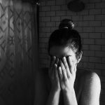 Girl with Anxiety Issues Covers Face Before Taking Show to Help Reduce Stress