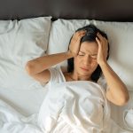 Woman Un Happy Lies in Bed Awake Due to Insomnia