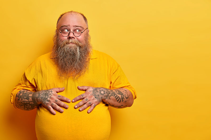 Tattoed Man Overweight Obese