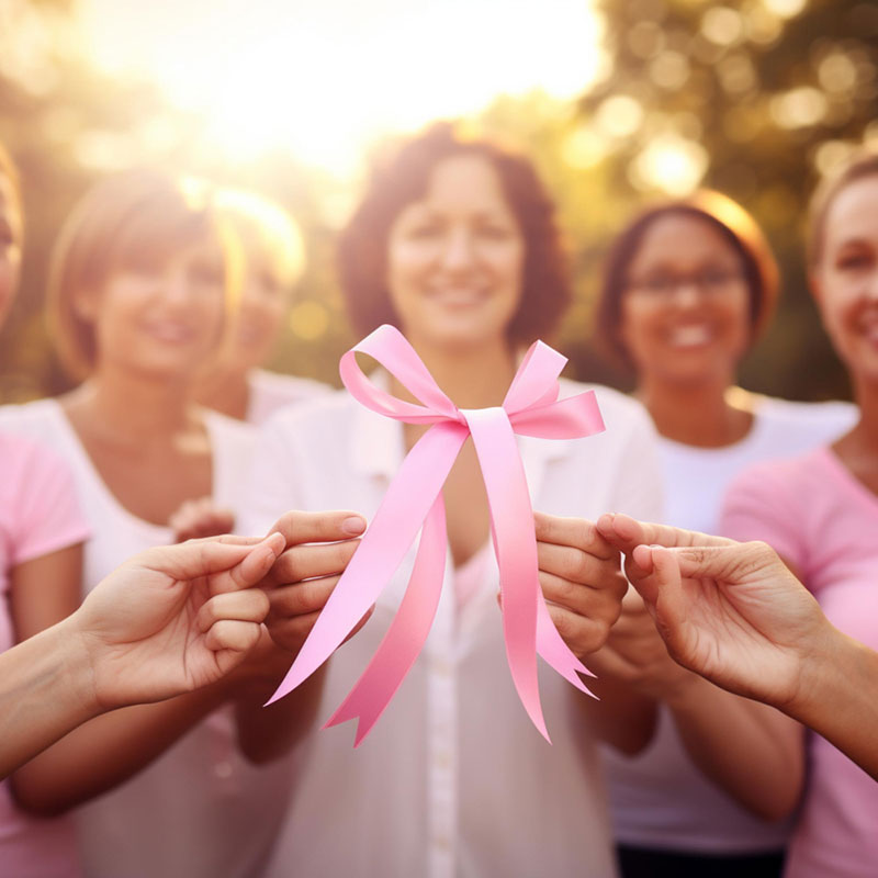 Breast Cancer Awarenewss Group of Women Celebrate